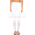 Blanc avec maille style yoga pantalon compression femmes fitness yoga legging